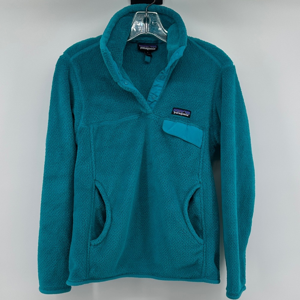 Patagonia Teal Snap-Neck Fleece Polartec Pullover Women’s Small